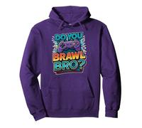 per Le Stelle di Brawl Showdown, i Divertenti Giocatori Non Hanno Tempo Brawl Bro Felpa con Cappuccio, Unisex per Adulti, Viola, M