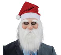 per le vacanze in costume - per il cosplay di Natale, in lattice a testa piena, accessorio per barba e cappello, facciale cosplay, oggetto per adulti festivo, natal