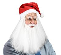 per le vacanze in costume - per il cosplay di Natale, in lattice a testa piena, accessorio per barba e cappello, facciale cosplay, oggetto per adulti festivo, natal