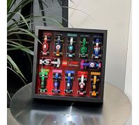 Per LEGO compatibile con F1 Collezione di auto da corsa - Minifigures Serie Per F1 Team 12-Car Display Frame (serie 71049, blocchi di costruzione non inclusi) (Black)