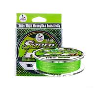 Per lenza da pesca intrecciata 100 m 4 fili Pe filo verde fluorescente ad alta resistenza basso assorbimento d'acqua colata liscia per acqua dolce salata, 0,6 # (0,8)