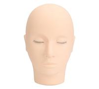 Per l'estensione delle ciglia, per la testa di manichino, ciglia a 3 strati, silicone, allenamento per la pratica della bellezza del trucco (Rosa)