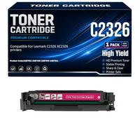 Per Lexmark C2326 Nero Ciano Giallo Magenta Cartucce Toner per Lexmark C2326 XC2326 Stampanti Compatibile 24B7502 24B7499 24B7500 24B7501 con chip Alta capacità di stampa
