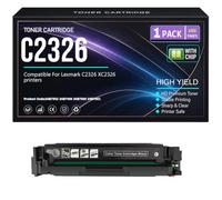 Per Lexmark C2326 XC2326 Cartucce toner Compatibili con: 24B7502 24B7499 24B7500 24B7501 Nero, Ciano, Giallo, Magenta Toner Con chip Alta resa 6000 pagine