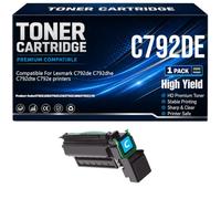 Per Lexmark C792de C792dhe C792dte C792e Cartucce toner Compatibili C792X1KG C792X1CG C792X1MG C792X1YG Stampanti con chip ad alta capacità 20000 pagine,Cyan-C792DE