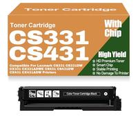 Per Lexmark Cartucce di toner compatibili per CS331 CS431 CX331 CX431 Nero Giallo Magenta Ciano Per Lexmark CS331 CS331DW CX331 CX331ADWE CS431 CS431DW CX431 CX431ADW,Black-CS331