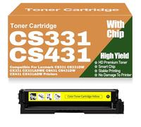 Per Lexmark Cartucce di toner compatibili per CS331 CS431 CX331 CX431 Nero Giallo Magenta Ciano Per Lexmark CS331 CS331DW CX331 CX331ADWE CS431 CS431DW CX431 CX431ADW,Yellow-CS331
