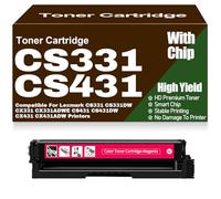 Per Lexmark Cartucce di toner con chip compatibili per CS331 CS431 CX331 CX431 20N20C0 20N20K0 20N20M0 20N20Y0 per Lexmark CS331DW CX331ADWE CS431DW CX431ADW Stampanti,Magenta-CS331