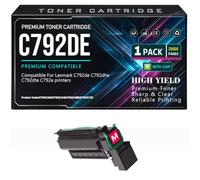 Per Lexmark Cartucce toner C792de C792dhe C792dte C792e Alta capacità Nero, Ciano, Giallo, Magenta Toner Con chip 20000 pagine,Magenta-C792DE