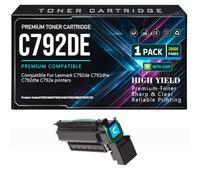 Per Lexmark Cartucce toner C792de C792dhe C792dte C792e Alta capacità Nero, Ciano, Giallo, Magenta Toner Con chip 20000 pagine,Cyan-C792DE