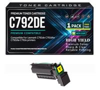 Per Lexmark Cartucce toner C792de C792dhe C792dte C792e Alta capacità Nero, Ciano, Giallo, Magenta Toner Con chip 20000 pagine,Yellow-C792DE