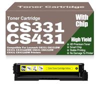 Per Lexmark CS331 CS331DW CX331 CX331ADWE CS431 CS431DW CX431 CX431ADW Cartucce di toner con chip 20N20C0 20N20K0 20N20M0 20N20Y0 Toner compatibile ad alta capacità,Yellow-CS331
