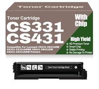 Per Lexmark CS331 CS331DW CX331 CX331ADWE CS431 CS431DW CX431 CX431ADW Cartucce di toner con chip 20N20C0 20N20K0 20N20M0 20N20Y0 Toner compatibile ad alta capacità,Black-CS331