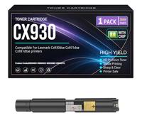 Per Lexmark CX930DSE, CX931DSE, CX931DTSE Cartucce toner CX930 Compatibile 85D0HK0, 85D0HCO, 85D0HMO, 85D0HY0 Toner con chip Alta capacità