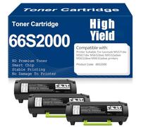 Per Lexmark MS531dw MS631dw Cartucce toner compatibili Toner nero 66S2000 Alta capacità Per Lexmark MS531dw MS631dw MS632dwe MX532adwe MX632adwe Stampanti con chip,66S2000-3PC