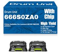 Per Lexmark Tamburo di imaging compatibile con M3350 XM3350, modello 66S0ZA0, ad alta capacità 75.000 pagine,2PC-Black