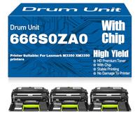 Per Lexmark Tamburo di imaging compatibile con M3350 XM3350, modello 66S0ZA0, ad alta capacità 75.000 pagine,3PC-Black