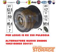 PER LEXUS IS RX 350 PULEGGIA ALTERNATORE NUOVO ZN6005 1042102050 354151