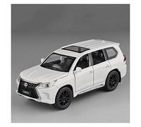 Per Lexus LX570 1 32 Simulazione Pressofuso Lega Modello Auto Corsa Tirare Indietro Collezione Regali Giocattolo Natale(White)