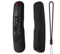 Per LG Smart TV, Custodie in silicone per telecomando, coperture protettive antiscivolo con corda, manicotto magico antiurto per telecomando (nero)