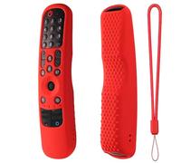 Per LG Smart TV, Custodie in silicone per telecomando, coperture protettive antiscivolo con corda, manicotto magico antiurto per telecomando (Rosso)