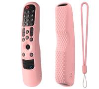 Per LG Smart TV, Custodie in silicone per telecomando, coperture protettive antiscivolo con corda, manicotto magico antiurto per telecomando (Rosa)