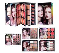 per libri di trucco, 48 colori, collezione di ombretti, glitter, blush, gamma completa di trucchi per creare stili vivaci, per lavoro, feste, viaggi, uscite serali