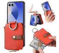 Per Litchi Texture Anello Verticale Cerniera Portafoglio Custodia Per Samsung Galaxy Z Flip7 Adatto Per Ev