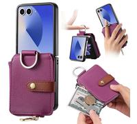 Per Litchi Texture Anello Verticale Cerniera Portafoglio Custodia Per Samsung Galaxy Z Flip7 Progettato Per Mo