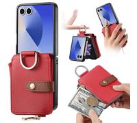 Per Litchi Texture Anello Verticale Cerniera Portafoglio Custodia Per Samsung Galaxy Z Flip7 Realizzato con a