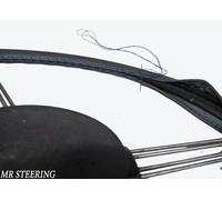 Per Lotus Ford Cortina MK2 Grigio Scuro Volante IN Pelle Cover Blu Cuciture