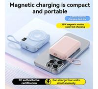 Per Magsafe Battery Pack, Caricabatterie portatile magnetico da 10000mAh con cavo USB C 20W PD Ricarica rapida, Powerbank senza fili sottile e leggero per iPhone 16/15/14/13/12 Series