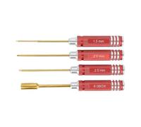 Per Manicotti 1,5 Mm-2 Mm-8,0 Mm Kit 4 Pezzi Cacciavite Esagonale Lega Alluminio Cava Accessori Giocattolo Elicotteri Accessori auto RC(Red)