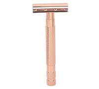 Per manuale, per bordo doppio, porta a coltello a barba, manico lungo, riutilizzabile, anti -slip, per il taglio della barba (Rosa d'oro)
