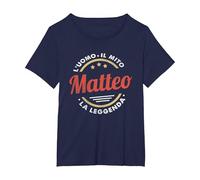 per Matteo Nome Uomo Mito Leggenda retrò Vintage Maglietta, Donna Plus-Size, Navy, 2X