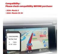 Per Mazda 3 CX-30 Navigazione GPS per veicoli Aggiornamento Sat Nav Ultime mappe 2024 USA Canada Messico Scheda SD da 16 GB