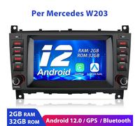 Per Mercedes Benz CLC CLK W203 W209 Carplay Android12 Autoradio BT DAB+ CarPlay
