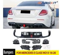 Per Mercedes Benz W213 E300 E450 E43 AMG labbro diffusore paraurti posteriore con punte di scarico 2016-2020 as shown