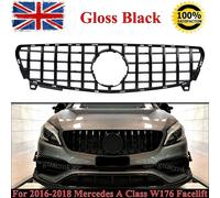 Per Mercedes Classe A W176 Griglia Facelift Griglie Panamericana stile A45 GT 2016-2018 Griglia da corsa nera lucida senza foro per fotocamera Glossy Black