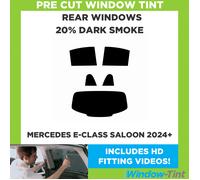 Per Mercedes E-Class Berlina 4 Porte 2024+ Pellicola Fumè Scura Pretagliata 20%