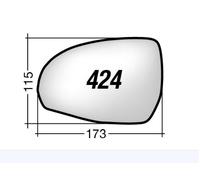 Per Mercedes E dal 2023 Vetro di Ricambio Dx per Specchio Retrovisore 173x115mm