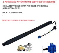 Per Mercedes GL (X166) da 07/2012 Pistoncino Elettrico Post. Dx C/Chiusura Autom