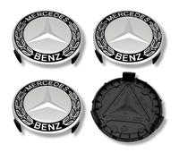 Cappuccio Centrale In Lega Mercedes x4 Cromato Nero 75mm GLA GLB GLC GLE GLS