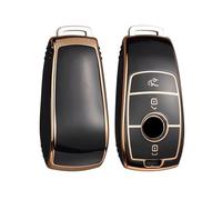 Per Mercedes Per Benz A C E S G Class GLC CLE CLA W177 W205 W213 W222 X167 AMG Accessori TPU Car Key Case Cover Shell(Gold Black)