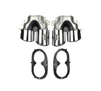 Per Mercedes Per Benz W177 C118 CLA35 X247 GLB35 A45S AMG A35 2021 2020-2024 Terminali Di Scarico A Gola Posteriore Silenziatore Paraurti Posteriore(Silver B)