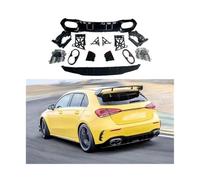 Per Mercedes W177 Classe A A180 A200 A220 A250 Berlina Hatchback 2019 2020 Paraurti Posteriore Tubo Di Scarico Stile A35 Diffusore Posteriore MNGNCBXWK(A45 Hatchback BLACK)