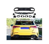 Per Mercedes W177 Classe A A180 A200 A220 A250 Berlina Hatchback 2019 2020 Paraurti Posteriore Tubo Di Scarico Stile A35 Diffusore Posteriore MNGNCBXWK(A35 Hatchback BLACK)