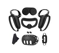 Per Meta Quest 3 Custodia in Silicone+Custodia con Manigli Copertura per il Viso+Maschera Oscurante Kit Completo Cuscinetto per Naso Anti-Perdite