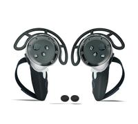 Per Meta Quest 3 - Custodia per impugnature del controller + anello paracolpi per impugnature + tappi per i pulsanti del pollice,Custodia protettiva in silicone con cinturino per le nocche (Nero)
