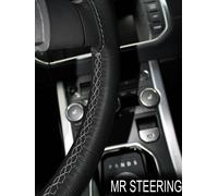 Per MG Magnette Zb 56-58 Vero Volante IN Pelle Cover Grigio Doppio Cuciture
